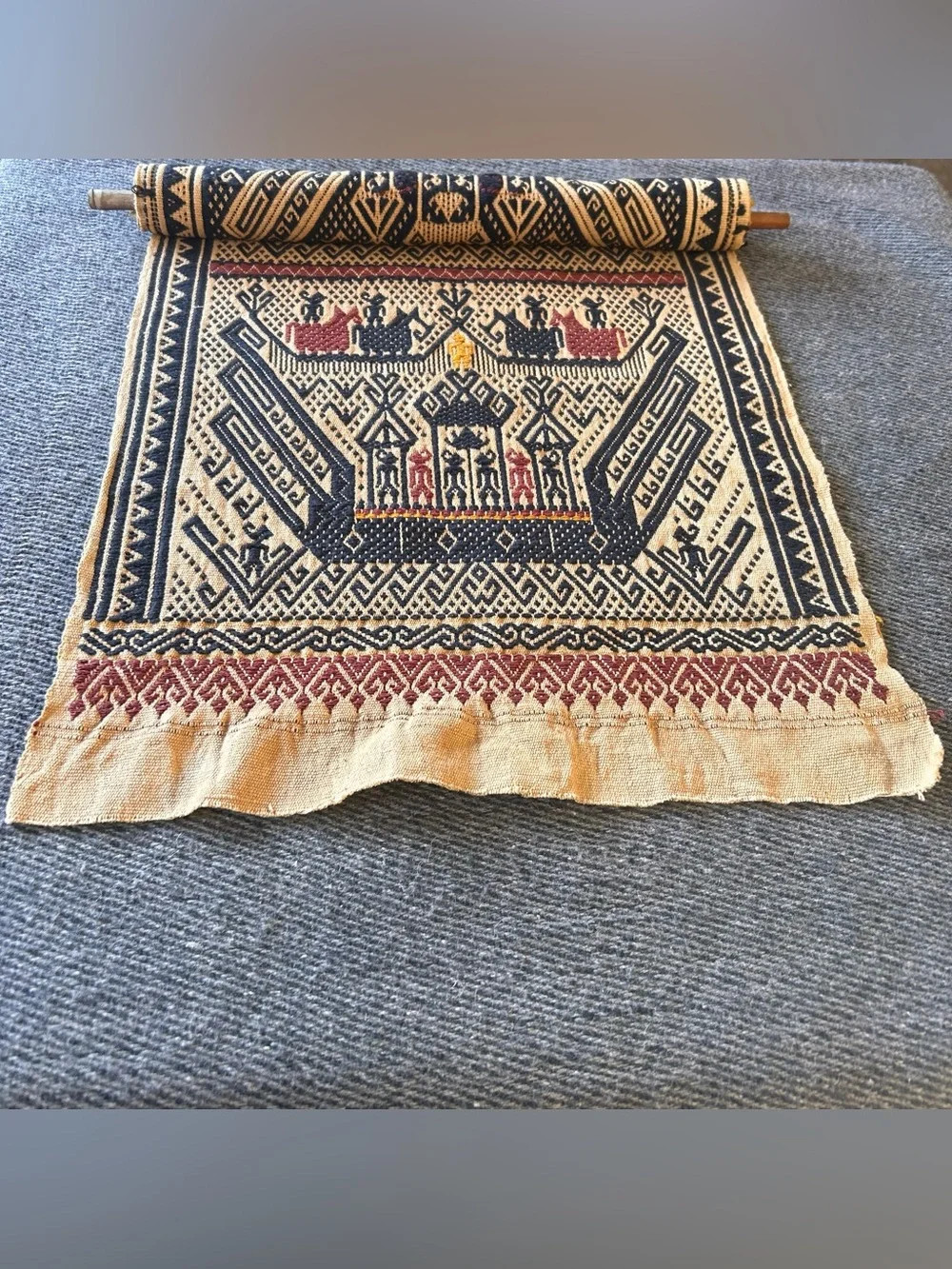 Antique Handwoven Kain Kapal/Tampan Tribal Textile #0425263